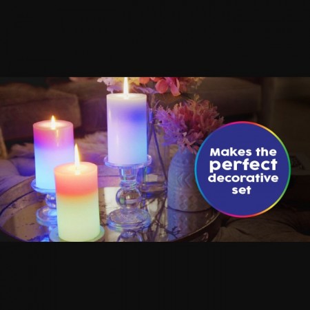 CANDELA MAGICA CANDLED CAMBIA COLORI LED VERA CERA ROSA RELAX IDEA REGALO CASA