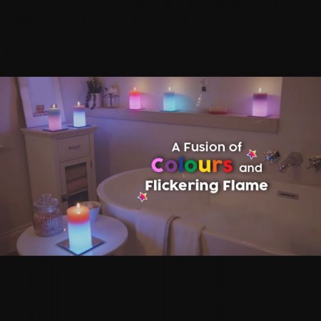 CANDELA MAGICA CANDLED CAMBIA COLORI LED VERA CERA ROSA RELAX IDEA REGALO CASA