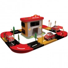 Stazione Dei Pompieri Giocattolo Gioco Bambini caserma  60x45x18 cm macchinette