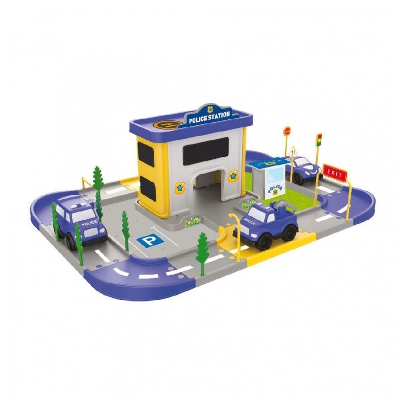 Centrale polizia stazione Giocattolo Gioco Bambini  60x45x18 cm 3  macchinette