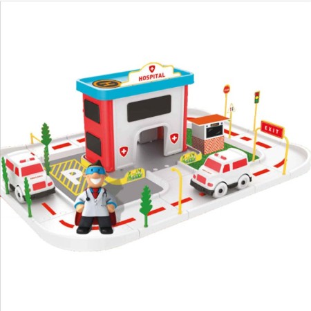 Pronto Intervento Ambulanza Giocattolo Gioco Bambini 60x45x18 cm ospedale pista