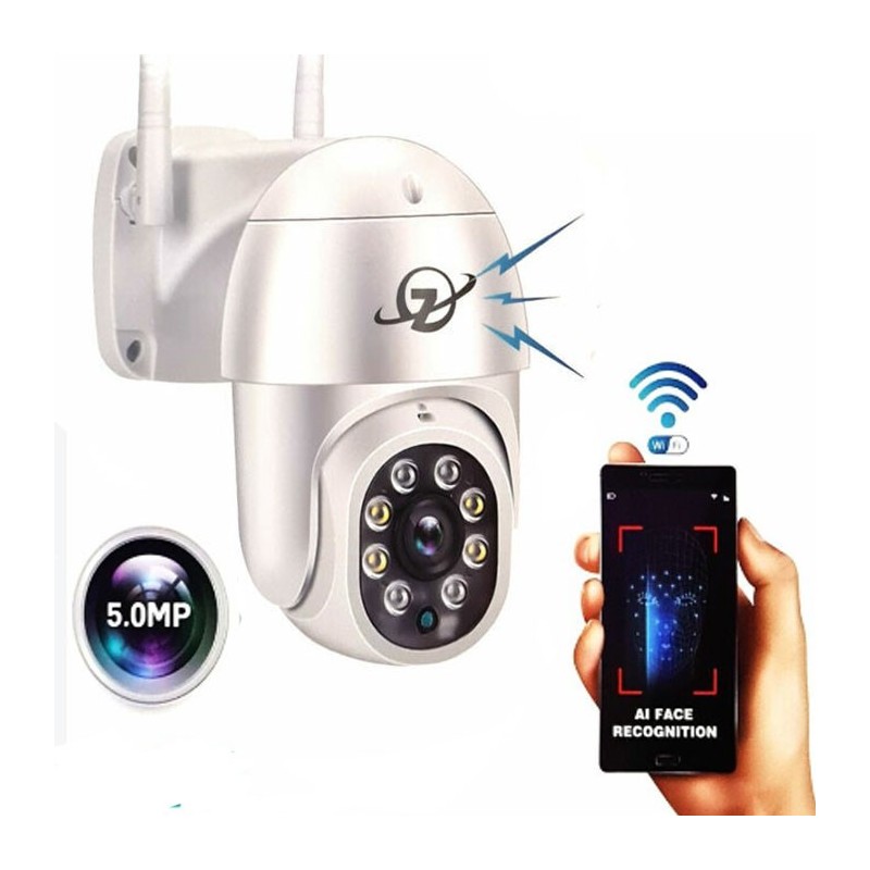 TELECAMERA WIFI 5MP WIRELESS SMART TF ALLARME IP66 ESTERNO IP NOTTURNA E-S6