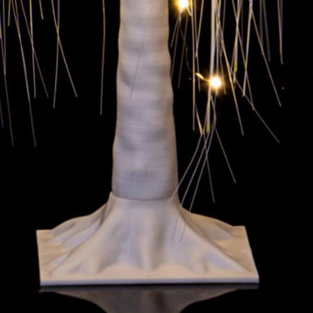 Salice piangente decorazione natalizia LED bianco caldo interni/esterni 150 cm