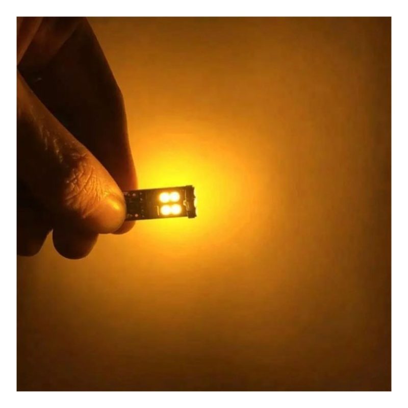 Hongu 4 LED T10 24SMD 4014 12-24V Lampade Lampadine Luci gialla aut...