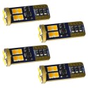 4 LED T10 12SMD 12-24V Lampade Lampadine Luci gialla auto moto camion 1600k