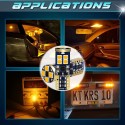 4 LED T10 12SMD 12-24V Lampade Lampadine Luci gialla auto moto camion 1600k