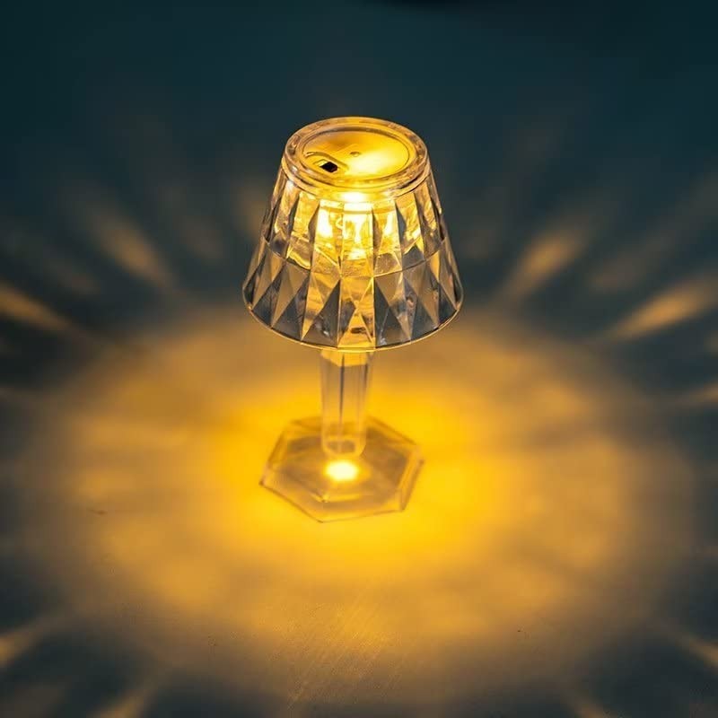 Hongu 12 MINI LAMPADA TAVOLO COMODINO DIAMANTE EFFETTO CRISTALLO LU...