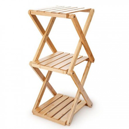 Scaffale in legno di bamboo a 3 ripiani dispensa mensole libreria bagno espositore