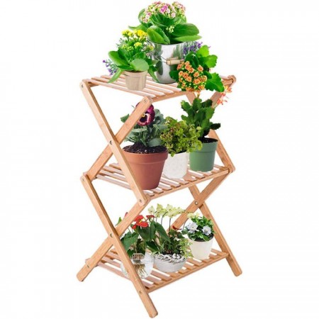 Scaffale in legno di bamboo a 3 ripiani dispensa mensole libreria bagno espositore