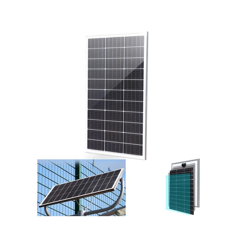 Pannello solare monocristallino 100W watt impianto kit fotovoltaico 92 x 67cm