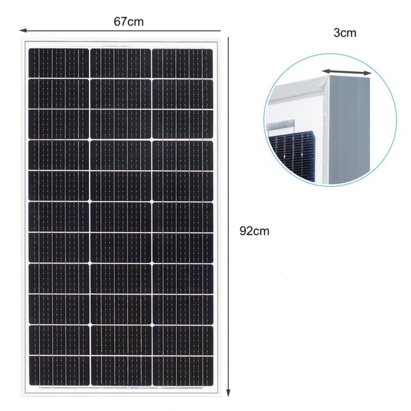 DOBO Pannello solare monocristallino 100W watt impianto kit fotovol...