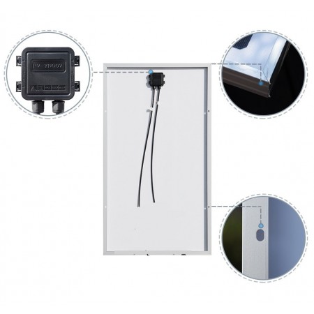 Pannello solare monocristallino 100W watt impianto kit fotovoltaico 92 x 67cm