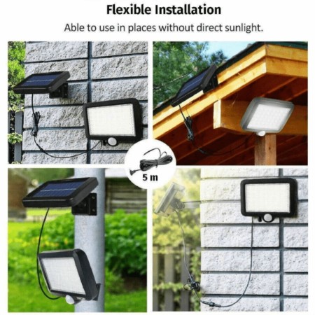 FARO 56 LED IMPERMEABILE DA ESTERNO GIARDINO LAMPADA                                CON PANNELLO SOLARE FARO