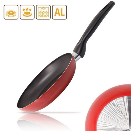 Padella bassa antiaderente 18 20 22 24 26 cm Made in italy manico plastica