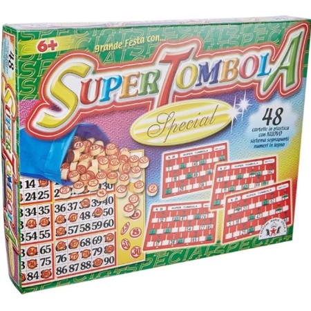 TOMBOLA NATALIZIA SUPER SPECIAL 48 CARTELLE IN PLASTICA GIOCO DI SOCIETA'