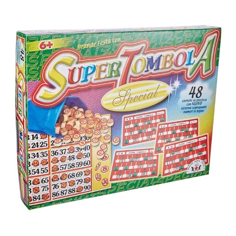 TOMBOLA NATALIZIA SUPER SPECIAL 48 CARTELLE IN PLASTICA GIOCO DI SOCIETA'