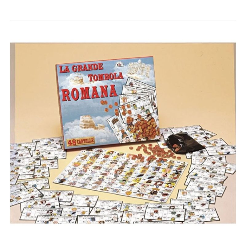TOMBOLA ROMANA CON 48 CARTELLE CARTONE GIOCO DI SOCIETA' DA TAVOLO ...