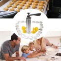 Macchina Pistola Per Biscotti Alluminio Siringa Dolci Formine Sparabiscotti 24pz