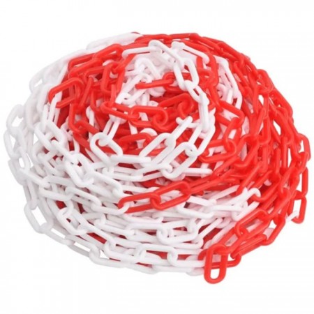 CATENA SEGNALETICA AREE RISERVATE IN PLASTICA COLORE BIANCO E ROSSO 25 METRI