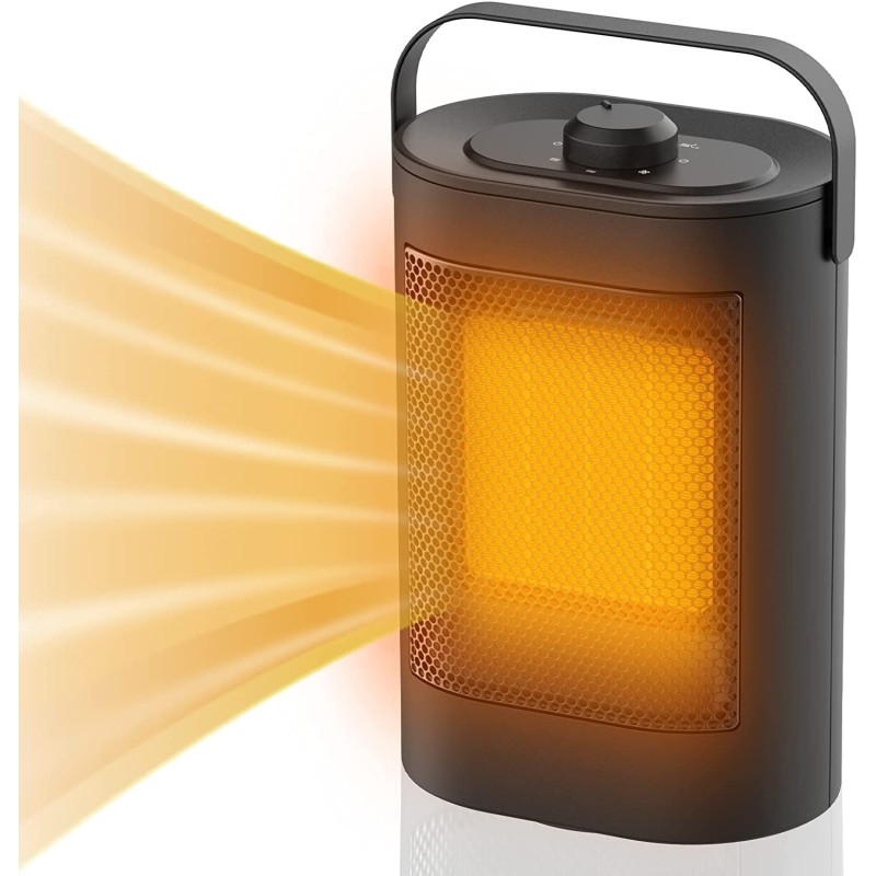Stufetta elettrica da 900/1500W riscaldamento portatile basso consumo 23x16x12cm