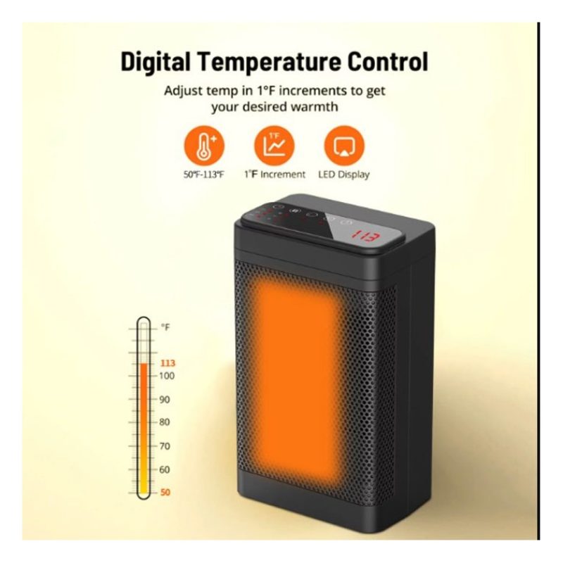Hongu STUFA ELETTRICA RISCALDAMENTO STUFETTA 1500W PORTATILE REGOLA...