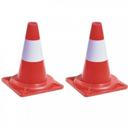 2x Cono Stradale Birillo Segnaletico Spartitraffico Alta Visibilita Piccolo 33cm