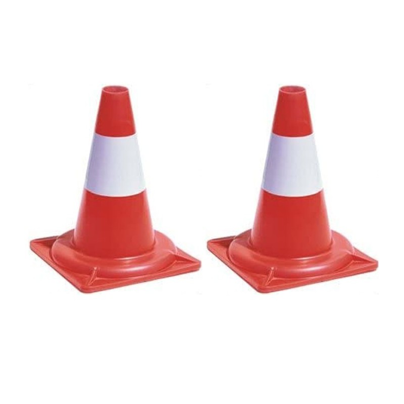 2x Cono Stradale Birillo Segnaletico Spartitraffico Alta Visibilita Piccolo 33cm