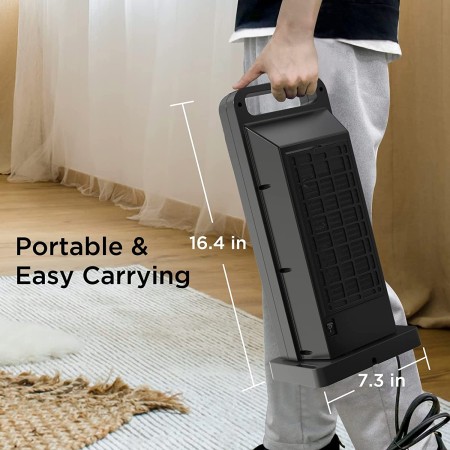 Stufa elettrica riscaldamento da 2000W portatile regolabile 41x18x12cm ceramica