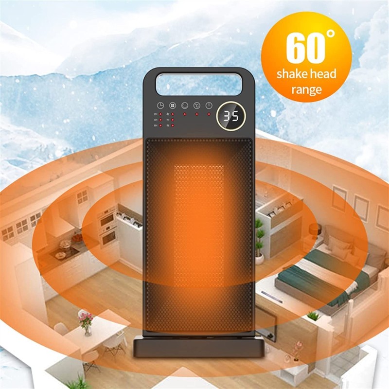 Hongu Stufa elettrica riscaldamento da 2000W portatile regolabile 4...