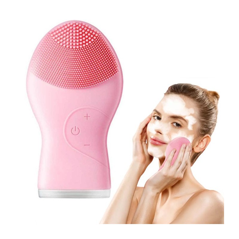 MINI SPAZZOLA CURA VISO IN SILICONE PULIZIA PELLE MASSAGGIO ULTRASUONI