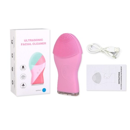 MINI SPAZZOLA CURA VISO IN SILICONE PULIZIA PELLE MASSAGGIO ULTRASUONI