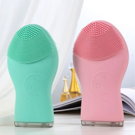 MINI SPAZZOLA CURA VISO IN SILICONE PULIZIA PELLE MASSAGGIO ULTRASUONI
