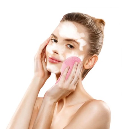 MINI SPAZZOLA CURA VISO IN SILICONE PULIZIA PELLE MASSAGGIO ULTRASUONI