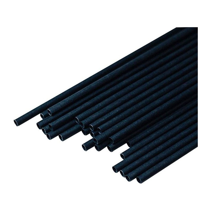 Cannucce Nere 500pz. biodegradabili e compostabili 5x200mm cocktail rigide party