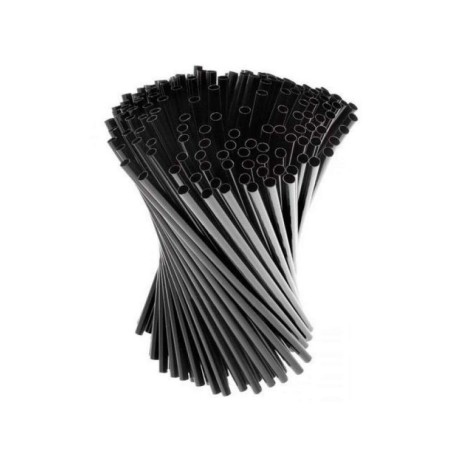 Cannucce Nere 500pz. biodegradabili e compostabili 5x200mm cocktail rigide party