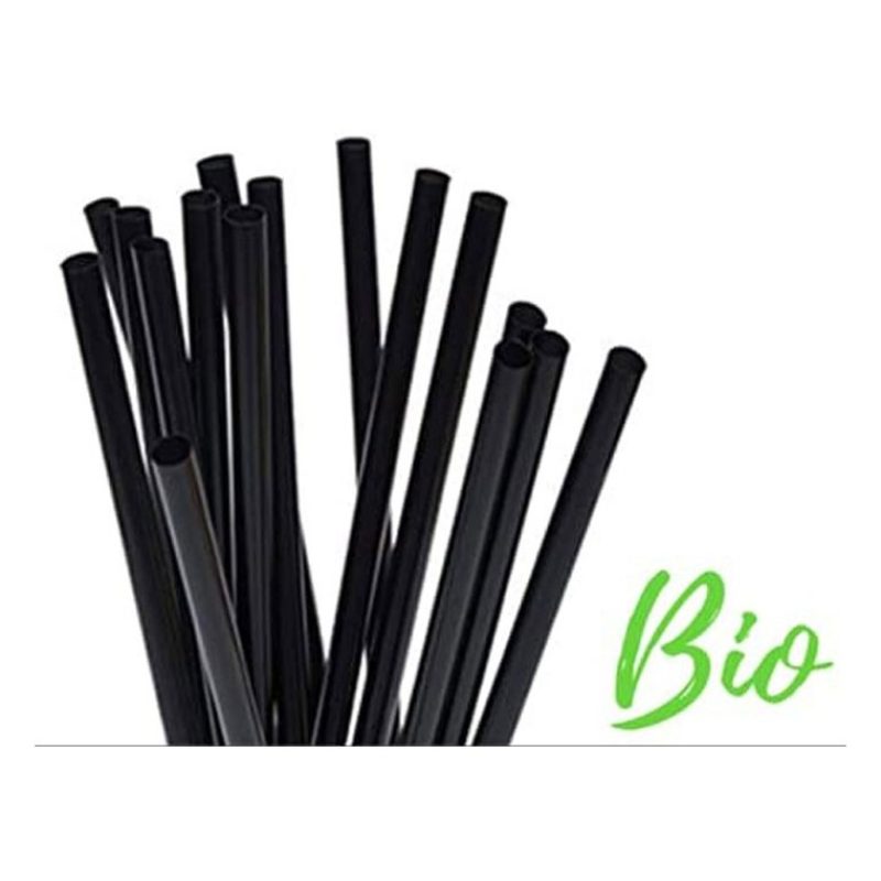 Fatigati Cannucce Nere 500pz. biodegradabili e compostabili 5x200mm...