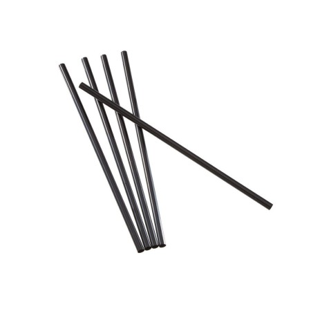 Cannucce Nere 500pz. biodegradabili e compostabili 5x200mm cocktail rigide party