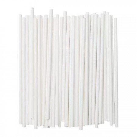 Cannucce bianche 500pz biodegradabili compostabili 5x200mm cocktail rigide party