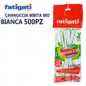 Cannucce bianche 500pz biodegradabili compostabili 5x200mm cocktail rigide party