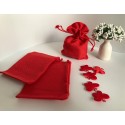 48 SACCHETTI JUTA ROSSI BOMBONIERE CONFETTI COMPLEANNI MATRIMONIO REGALI 7x9 cm