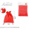 48 SACCHETTI JUTA ROSSI BOMBONIERE CONFETTI COMPLEANNI MATRIMONIO R...