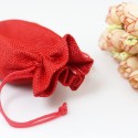 48 SACCHETTI JUTA ROSSI BOMBONIERE CONFETTI COMPLEANNI MATRIMONIO REGALI 7x9 cm