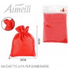 36 SACCHETTI JUTA ROSSI BOMBONIERE CONFETTI COMPLEANNI MATRIMONIO R...