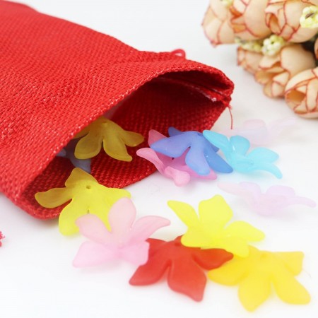 36 SACCHETTI JUTA ROSSI BOMBONIERE CONFETTI COMPLEANNI MATRIMONIO REGALI 10x15cm