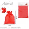 36 SACCHETTI JUTA ROSSI BOMBONIERE CONFETTI COMPLEANNI MATRIMONIO R...