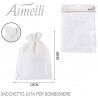 36 SACCHETTI JUTA BIANCHI BOMBONIERE CONFETTI COMPLEANNI MATRIMONIO...