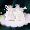 36 SACCHETTI JUTA BIANCHI BOMBONIERE CONFETTI COMPLEANNI MATRIMONIO...