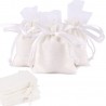 36 SACCHETTI JUTA BIANCHI BOMBONIERE CONFETTI COMPLEANNI MATRIMONIO...