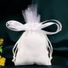 36 SACCHETTI JUTA BIANCHI BOMBONIERE CONFETTI COMPLEANNI MATRIMONIO...