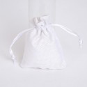 48 SACCHETTI JUTA BIANCHI BOMBONIERE CONFETTI COMPLEANNI MATRIMONIO Iuta 9x12 cm